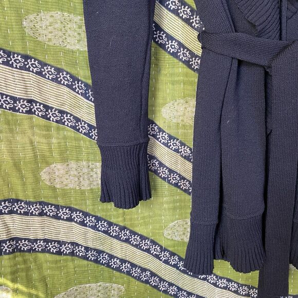 St. John Collection Wool Blend Santana Knit Black Long Ruffled Cardigan Size 4 - Picture 5 of 16